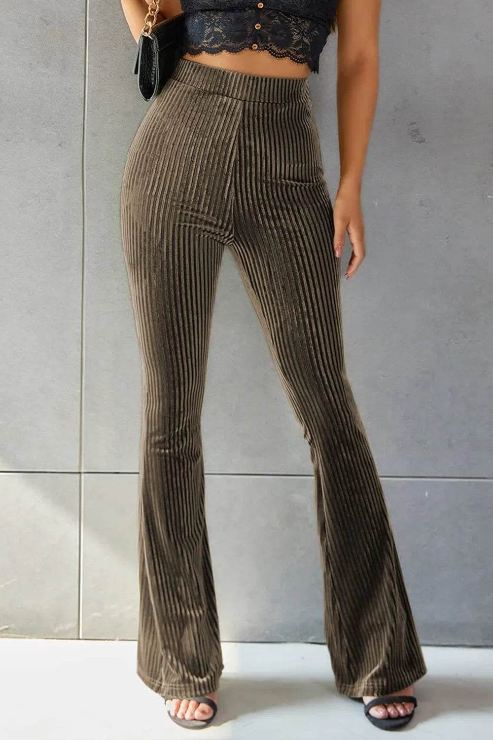 Ribbed High Waist Flare Pants Trendsi 681a30f7-4ca9-4c2d-8d3f-33c5a782c76b-Max