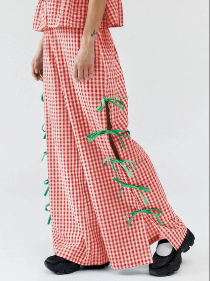 Side Tied Plaid Pants Scarlet Trendsi 686fb22d-91d6-4209-9b16-a78cbd00f66c-Max