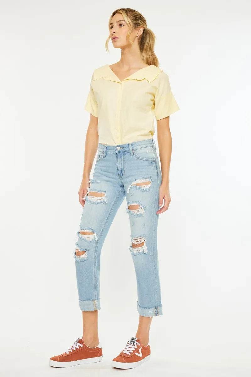 Kancan Mid Rise Distressed Boyfriend Jeans Trendsi 6873f5074d594bb281dfcde52e8bbfcd-Max-Origin