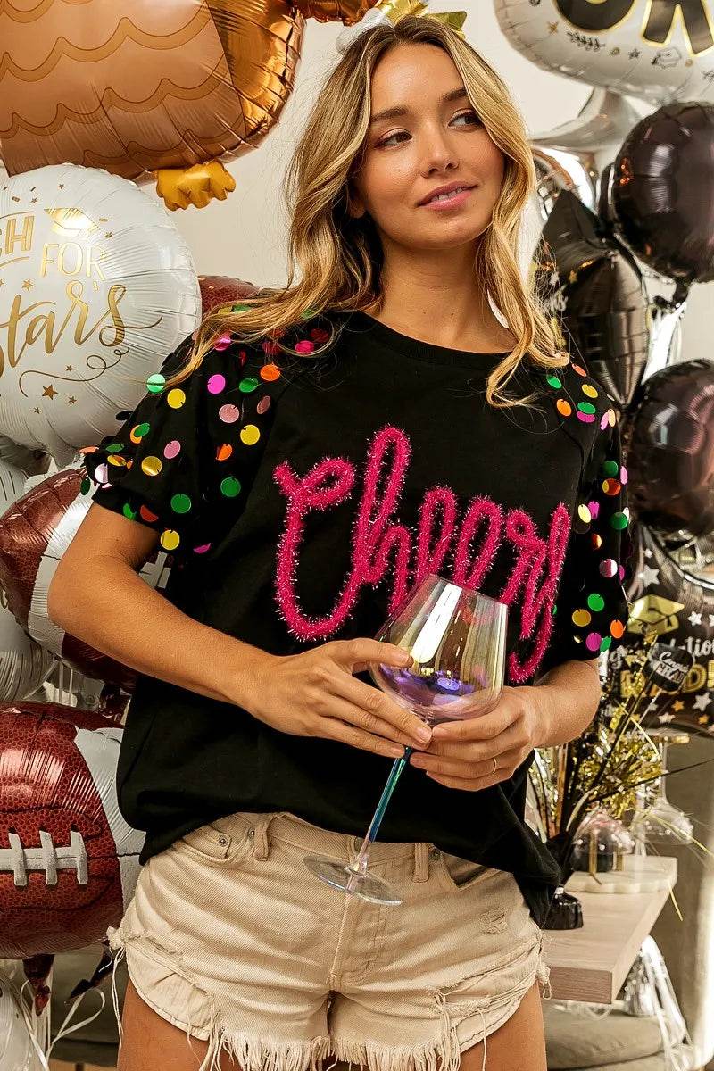 BiBi Metallic Letter Spangle Raglan Puff Sleeve Top Trendsi 6876733f702d454bb7756bb1cffc52da-Max-Origin