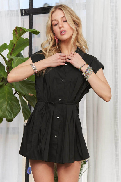 ADORA Solid Cap Sleeve Button Up Shirt Trendsi 68871ca529bf4943b2b4a26dea910726-Max-Origin