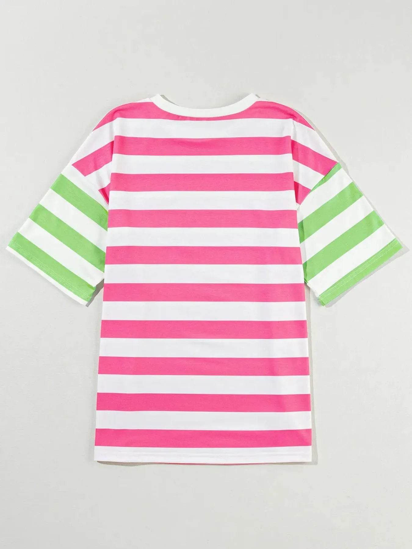 Striped Oversized Short Sleeve T-Shirt Trendsi 6888b431-7954-4378-8fcf-a9b1b59f4ef8-Max-Origin