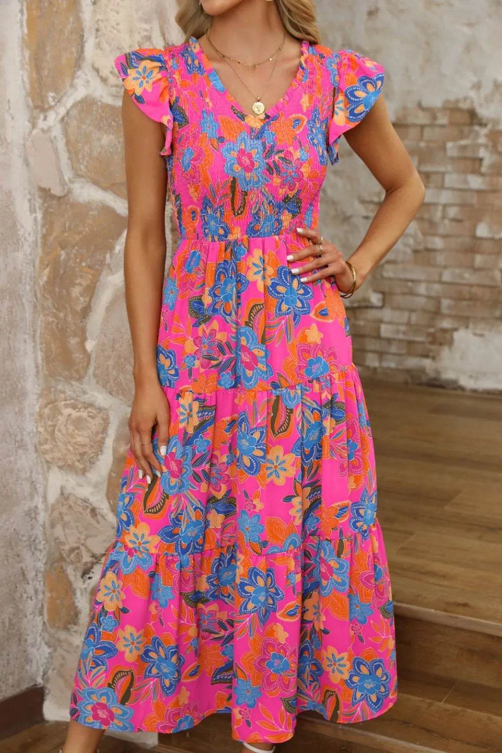 Boho Floral V Neck Ruffle Tiered Dress Trendsi 68bae7fb-6153-4c37-a645-756be8a103e0-Max-Origin