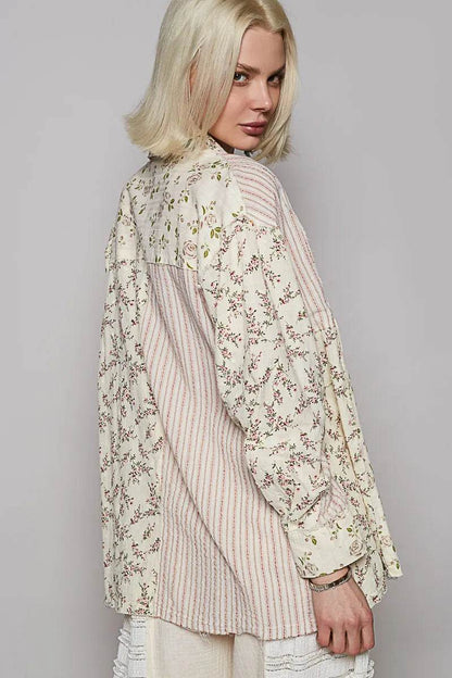 POL Lace Patchwork Floral Button-Up Shirt Trendsi 68d49cea-e511-4be8-bb1a-da53f549f376-Max-Origin