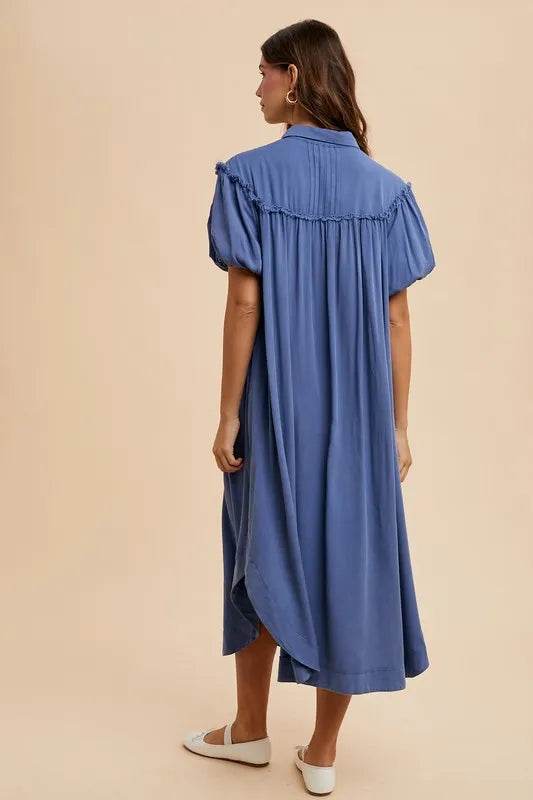 Annie Wear Mineral Washed Button Down Puff Sleeve Shirt Dress Trendsi 69022279-a60c-449b-8078-a62e3000d00b-Max