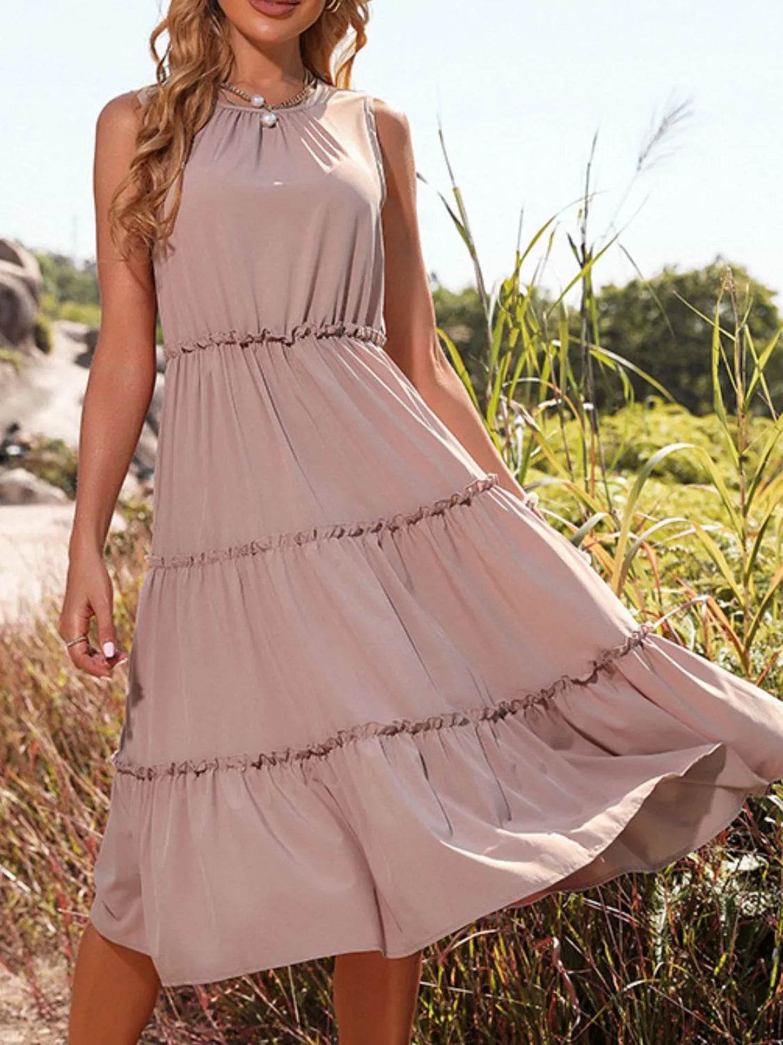 Frill Tiered Midi Dress Trendsi 6906c5c9-a36a-4a95-9429-1159a9d26f1d-Max-Origin
