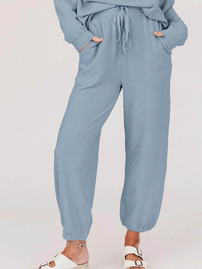 Ribbed Round Neck Sweatshirt and Drawstring Pants Set Trendsi 6912c891-252c-4862-b46e-0e28d0ff4b70-Max-Origin