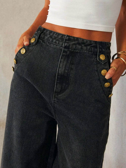 Button Decor High Rise Wide Leg Jeans Dark Trendsi 69353838-f8c2-4bac-8d33-1d787583e2d2-Max