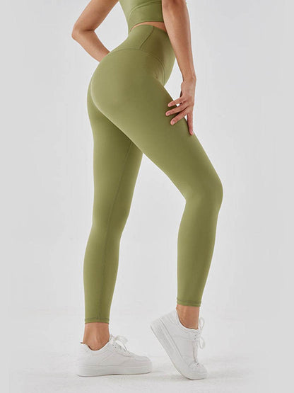 Wide Waistband Sports Leggings Matcha Green Trendsi 6980944c261847d2a412b4a118d2c481-Max