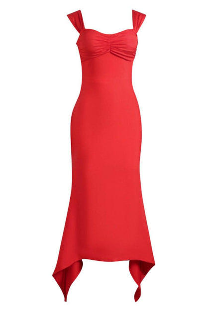 Ruched Sweetheart Neck Hem Detail Dress Trendsi 69a4da09f6e6498eb4325588d5c103e5-Max