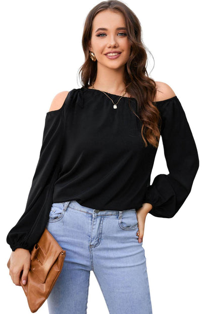 Tied Asymmetrical Neck Cold-Shoulder Blouse Trendsi 69ae9ed151c54a24b0f1cf90284441a7-Max