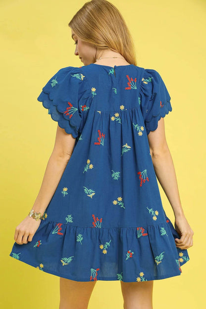 Umgee Floral Embroidered Short Sleeve Mini Dress Trendsi 69b19f35-231a-4d6a-a4ac-5753f7e9a5c0-Max-Origin