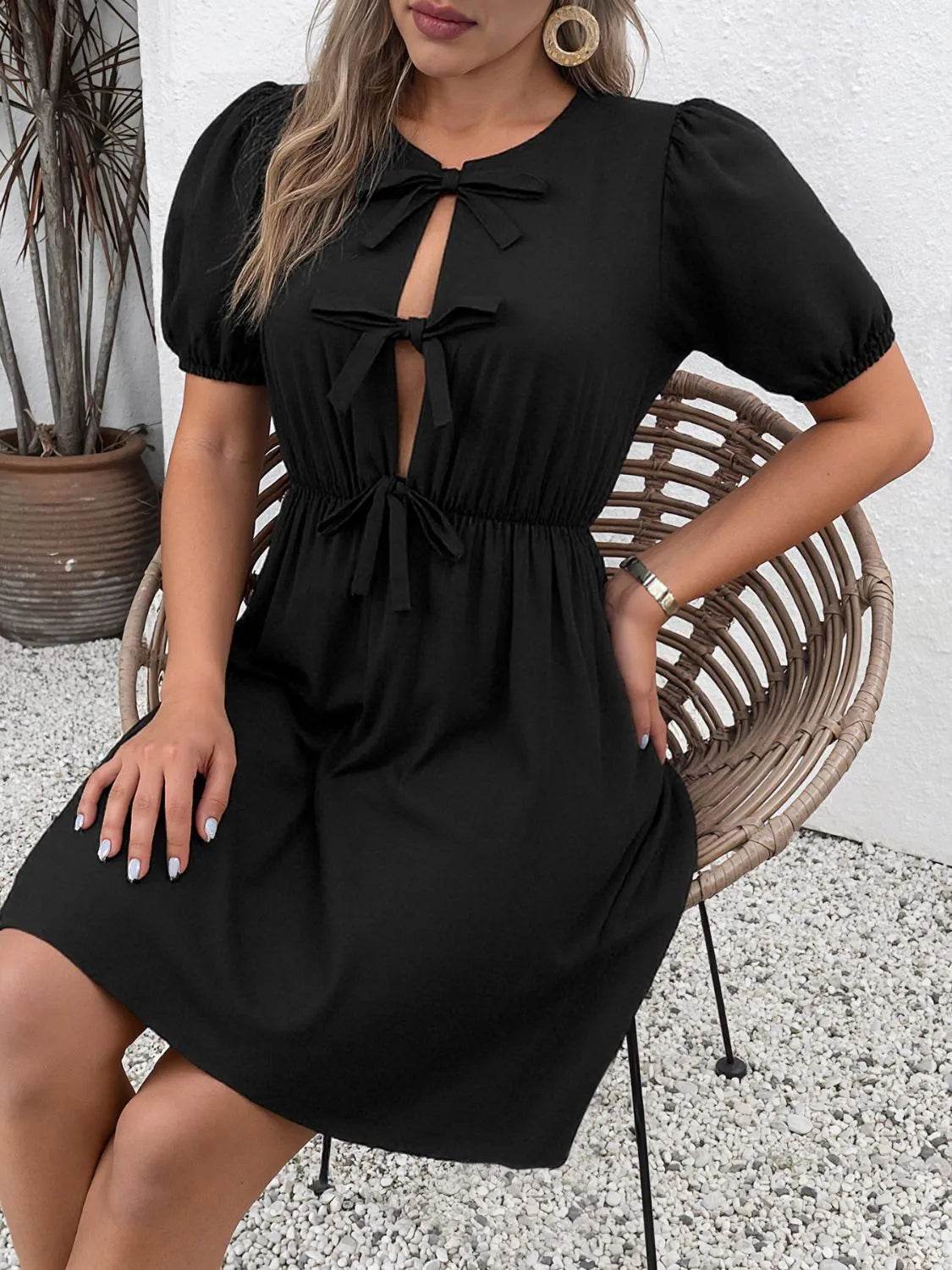 Tie Front Puff Sleeve Mini Dress Trendsi 69d20270-d08d-4116-bf78-ab58fc75bf29-Max-Origin
