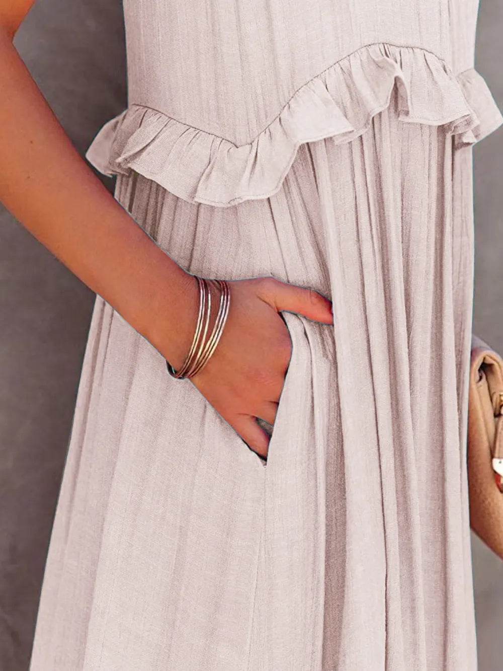 Ruffled Sleeveless Tiered Maxi Dress with Pockets Trendsi 69da4544-6dac-4eac-bd10-6dbd5bdffc94-Max