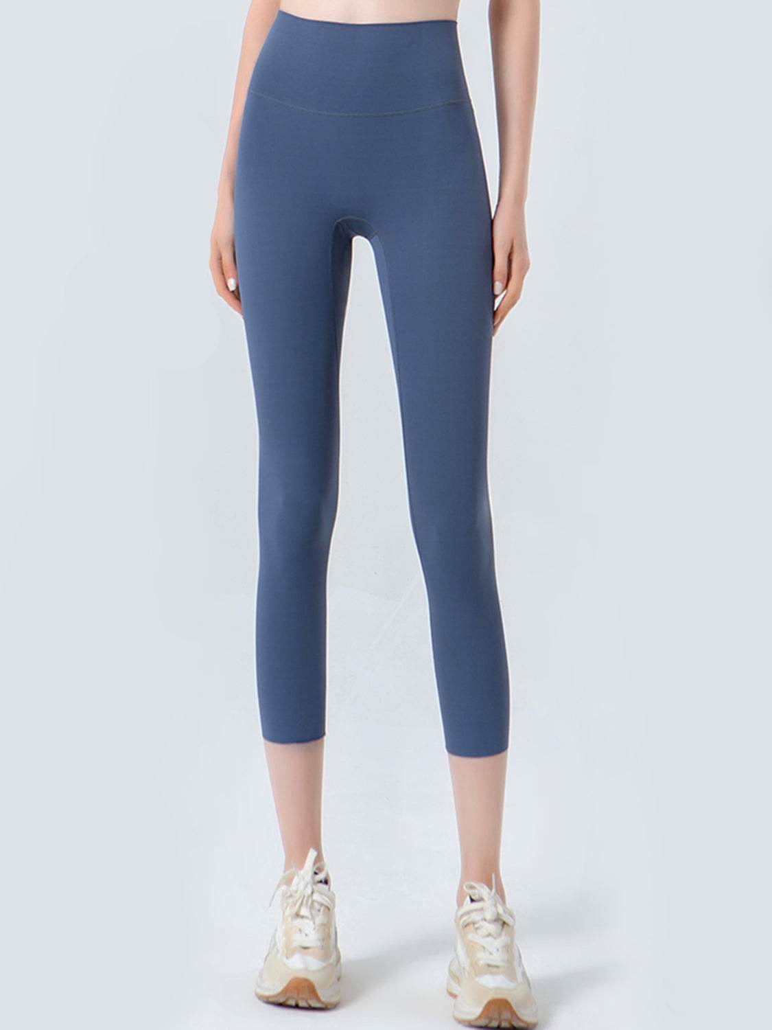 Wide Waistband Cropped Sports Leggings Dusty Blue Trendsi 69db736190064d3788075bc57a7ec956-Max