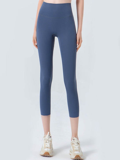 Wide Waistband Cropped Sports Leggings Dusty Blue Trendsi 69db736190064d3788075bc57a7ec956-Max