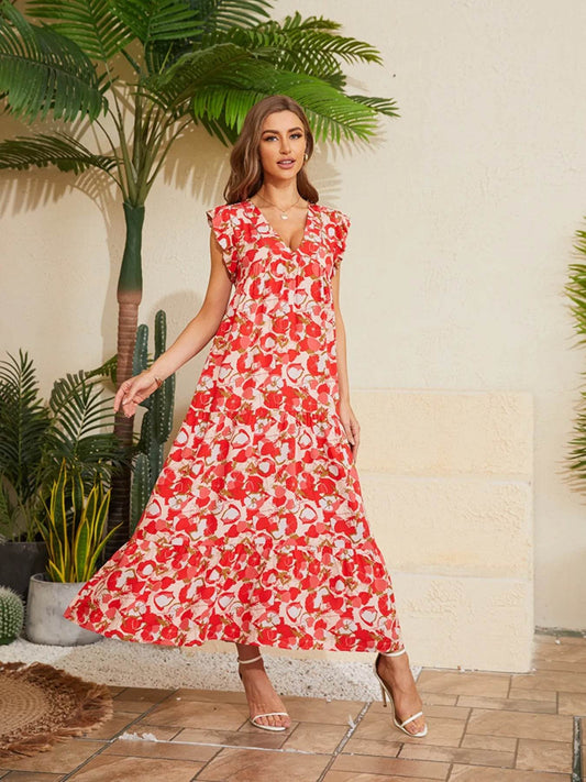 Floral V-Neck Cap Sleeve Summer Dress Red Trendsi 69dc8952-ed43-4853-aa45-fb82e28b5124-Max-Origin