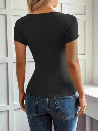 Lace Detail Short Sleeve T-Shirt Trendsi 69dd58f02c424ac8bdac01f84fe221ab-Max-Origin