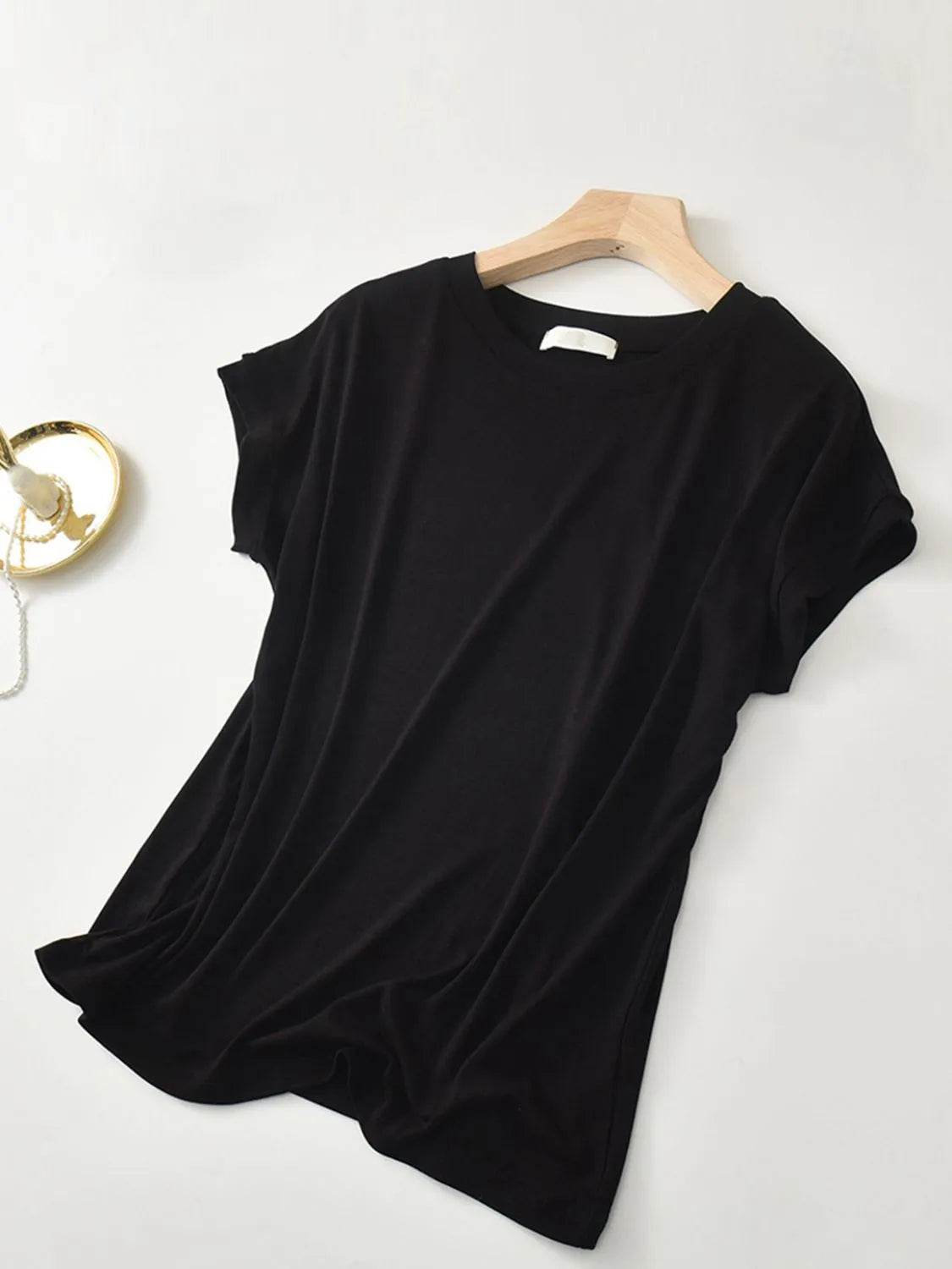 Round Neck Short Sleeve T-Shirt Trendsi 69ed83ac-c30d-413d-9869-dac5454d2627-Max-Origin
