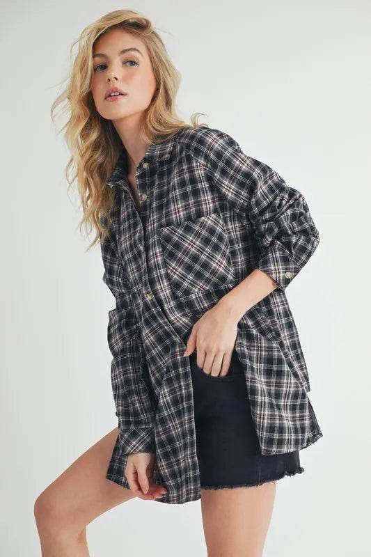 Aemi + Co Plaid Button Up Flannel Shirt with Chest Pocket Trendsi 6a37ea8c-a684-4f9b-98d1-6aa0b3f34be2-Max