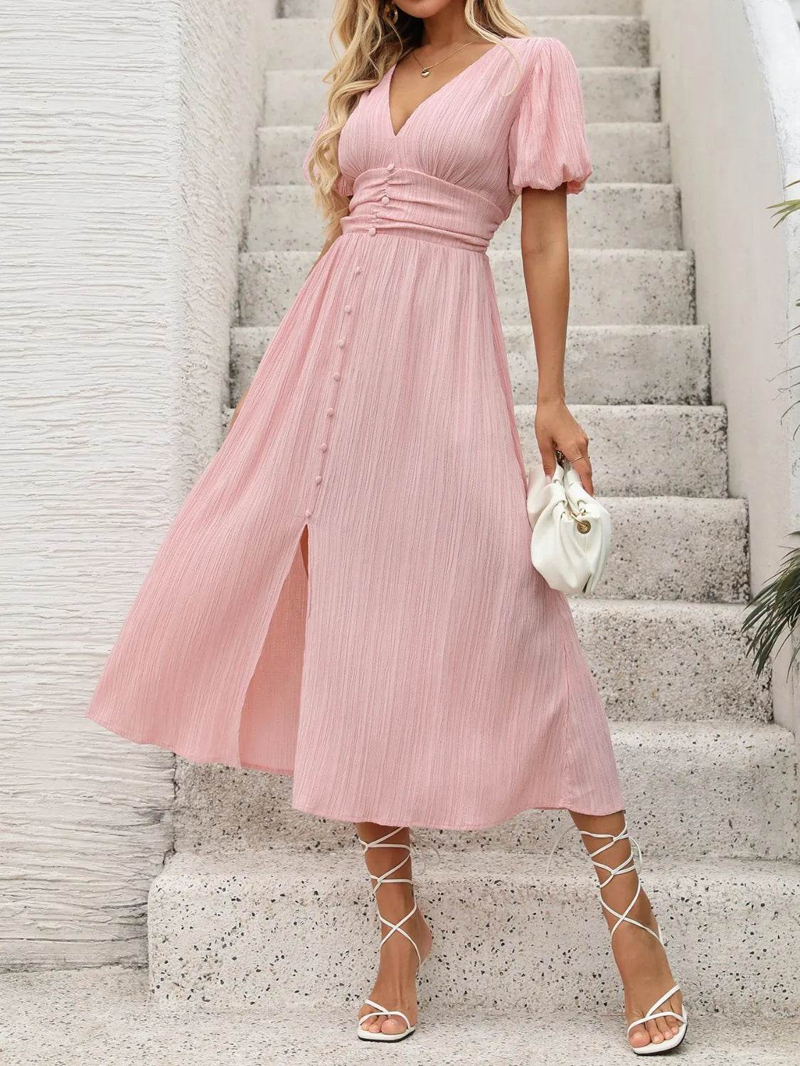 V-Neck Puff Sleeve Dress Trendsi 6a474dce-600b-4f4d-8db6-68da2cf5089f-Max-Origin