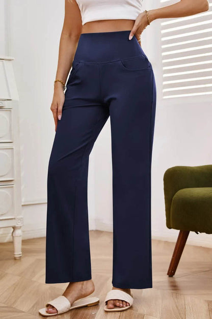 High Waist Wide Leg Pants with Pockets Trendsi 6a557170-64c7-4637-9020-6df72efa0a92-Max