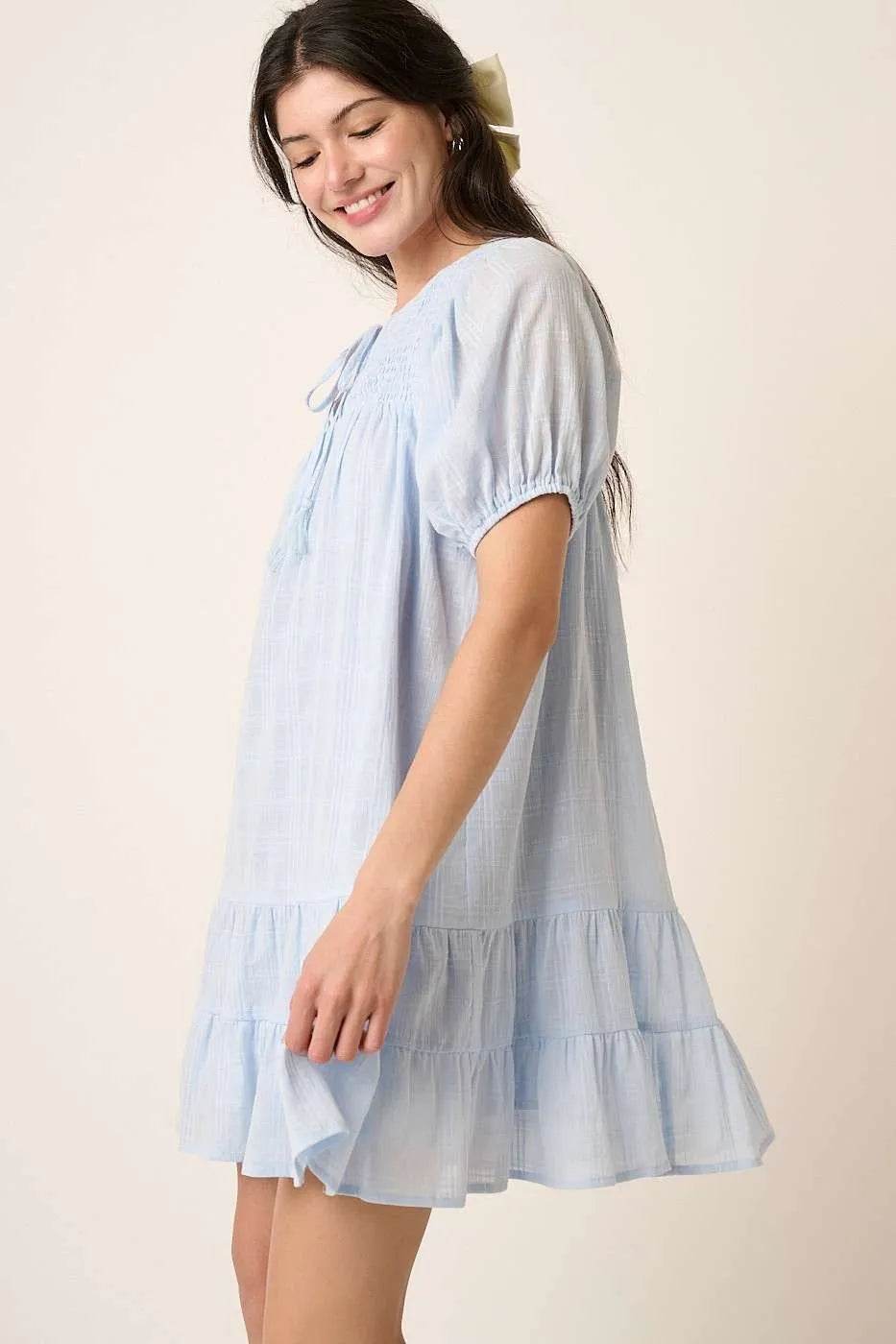 Mittoshop Tassel Tie Plaid Gauze Short Sleeve Mini Dress Trendsi 6a5664d5f2e14e52a0e48614941800ad-Max-Origin