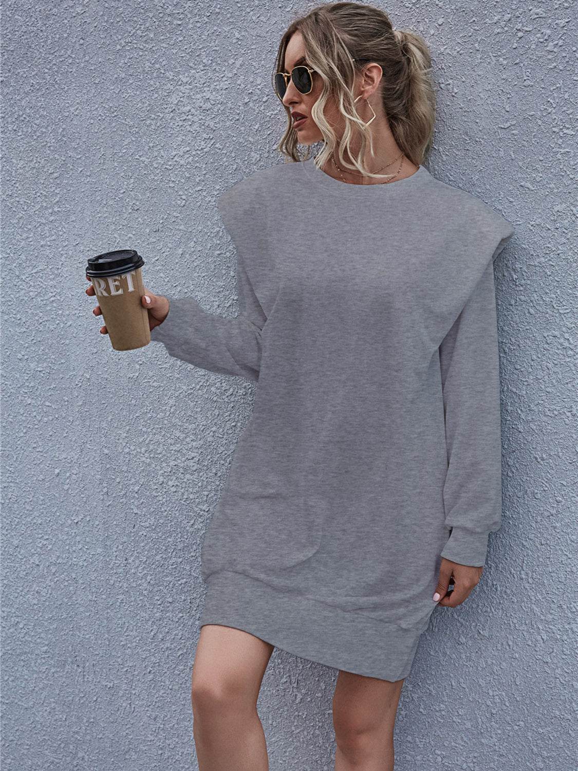 Round Neck Long Sleeve Mini Dress Trendsi 6a672dc0b75e4bcf881719b1752abe33-Max