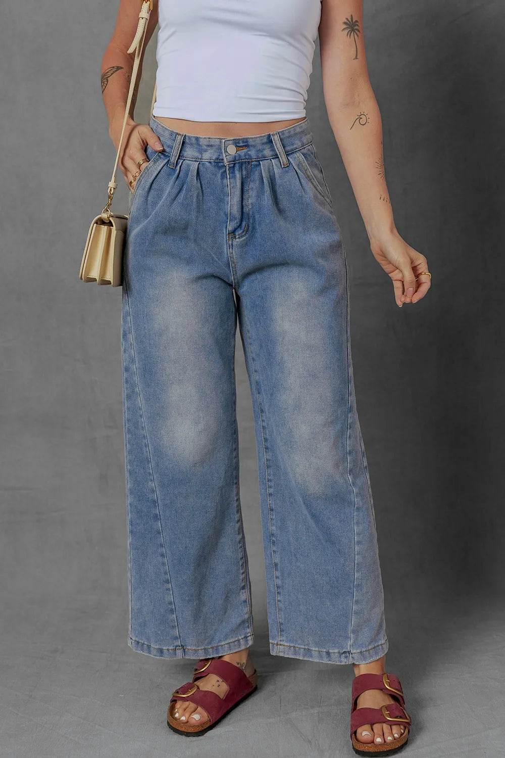 High-Waist Wide Leg Pleated Denim Jeans Trendsi 6a869704-68d1-4222-ad6e-2401eaaa46bd-Max-Origin