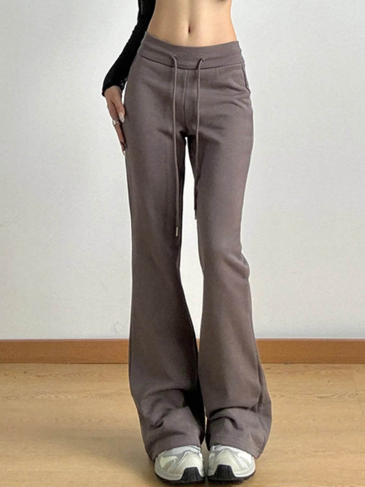 High Waist Flare Drawstring Casual Pants Trendsi 6a89f6f5-e8a7-4d52-91da-e21749ed2187-Max-Origin