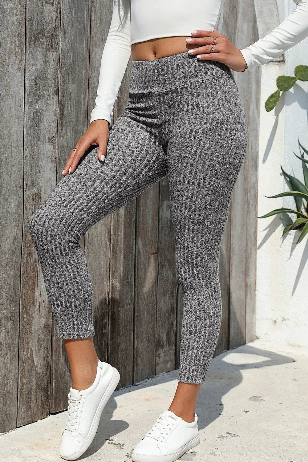 Ribbed High Waist Leggings Gray Trendsi 6a929327-97e3-429e-95c4-bbc674e03f6f-Max