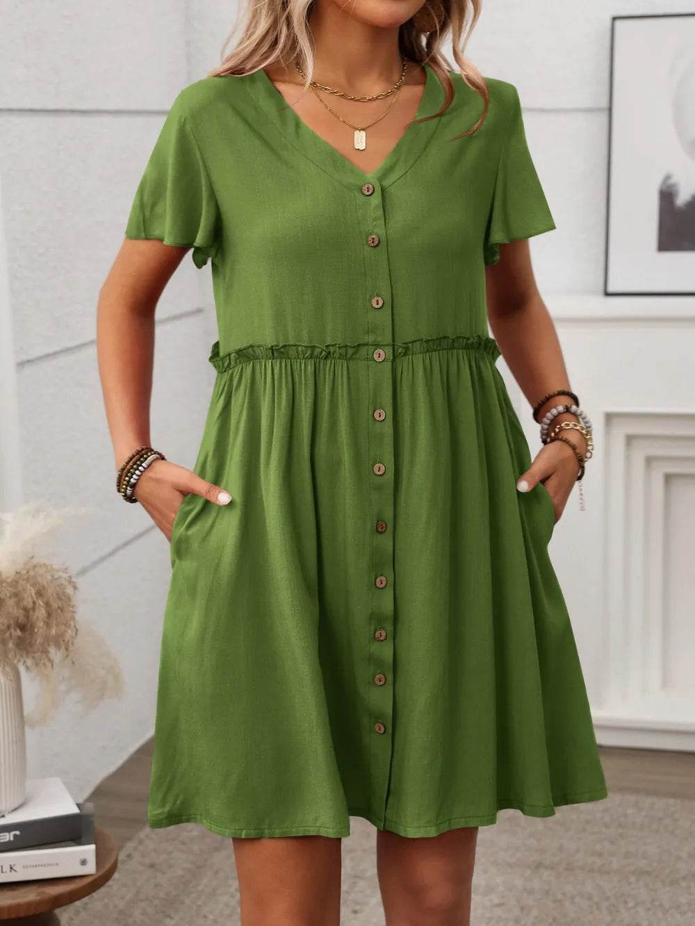 Button Front Flutter Sleeve Dress Trendsi 6ab54d93-ea5a-4a2f-9423-d41664ec0d8b-Max