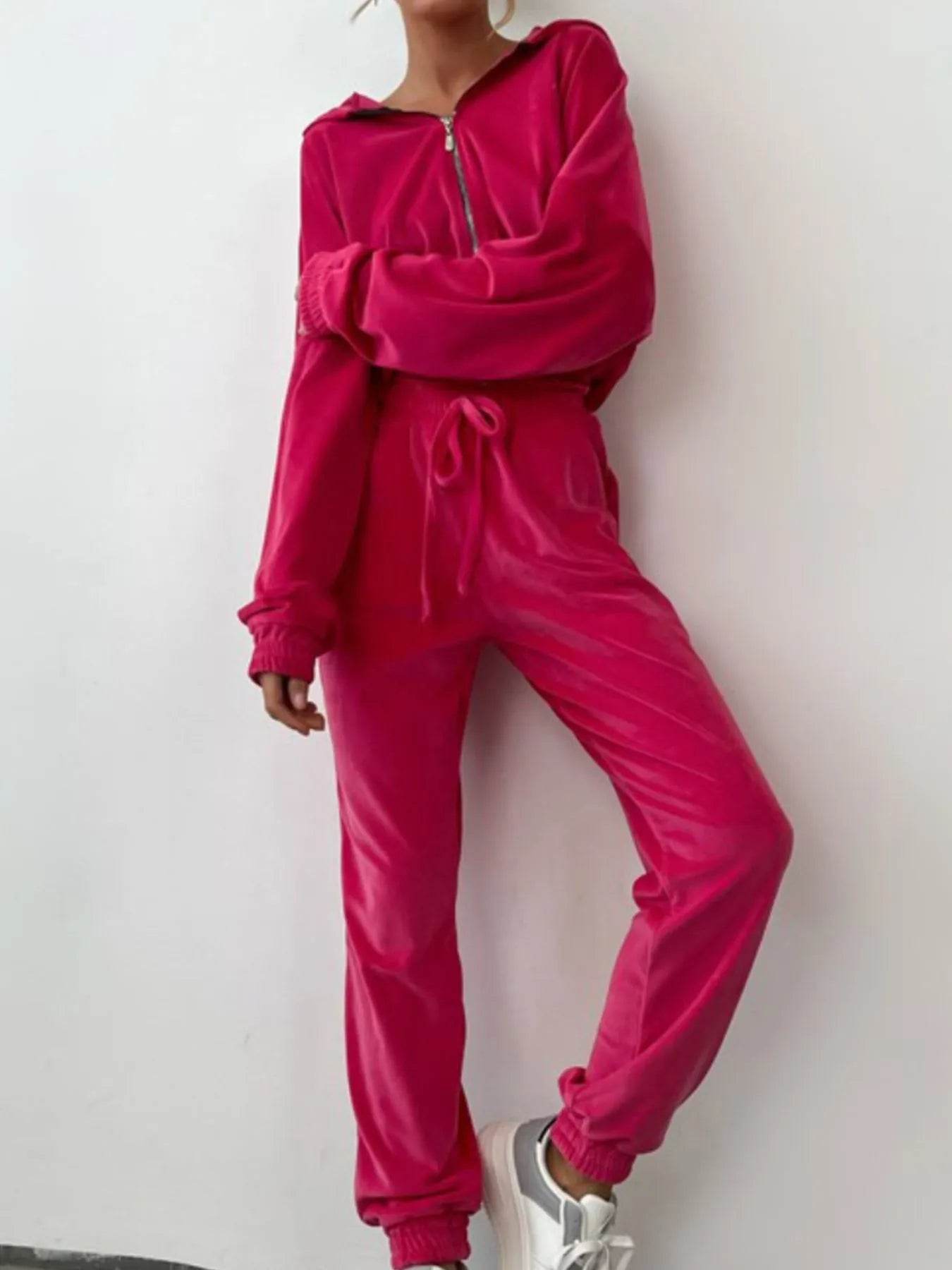 Zip Up Long Sleeve Top and Pants Set Hot Pink Trendsi 6adb9ae7-e715-4ee0-b669-acae9b3ac87a-Max-Origin