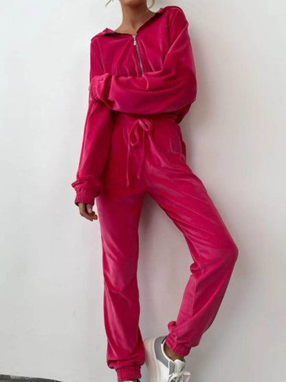 Zip Up Long Sleeve Top and Pants Set Hot Pink Trendsi 6adb9ae7-e715-4ee0-b669-acae9b3ac87a-Max-Origin