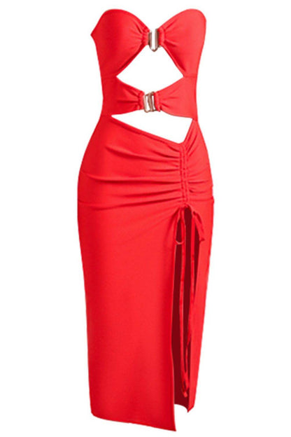 Cutout Strapless Drawstring Detail Split Bandage Dress Trendsi 6afdc26d7f254b42b024c821d94e0627-Max