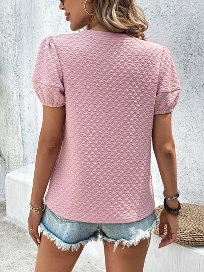 Textured Puff Sleeve T-Shirt Trendsi 6b39449d070f47db9137aafb03c6d68c-Max-Origin