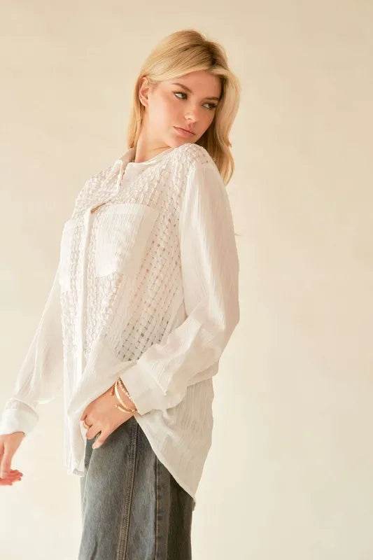 Davi & Dani Crinkled Jacquard Button Down Shirt Trendsi 6bc7c4cb-f3c7-4fdd-a682-e0e25e423505-Max