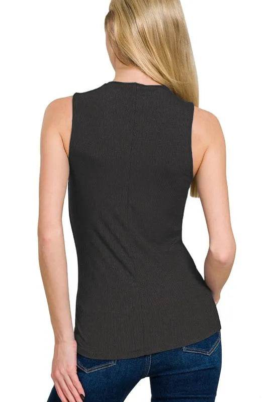 Zenana Ribbed Sleeveless Mock Neck Top Trendsi 6c00015e-fde9-44bf-833b-aa838b5c156c-Max-Origin