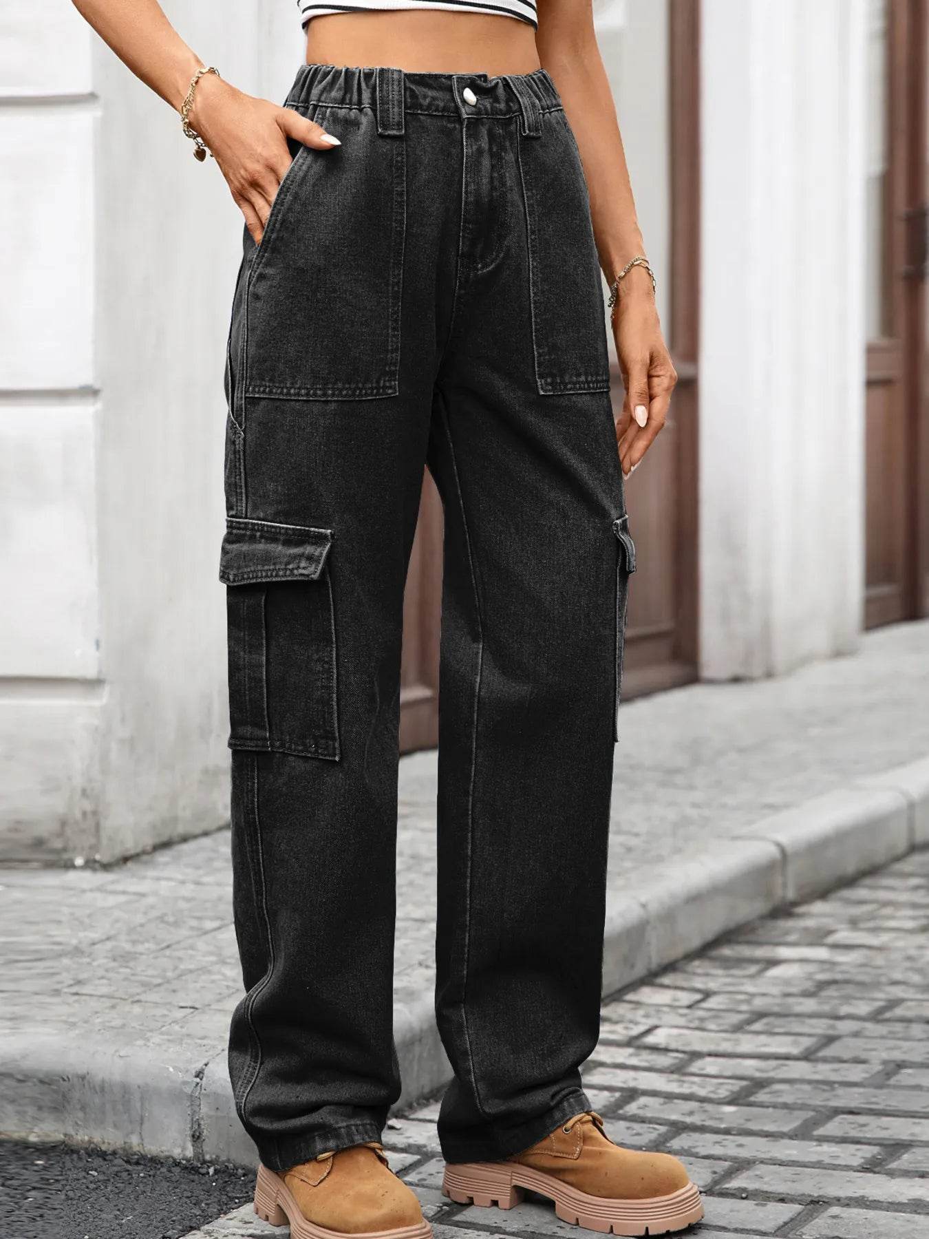 High-Waisted Cargo Jeans Black Trendsi 6c135dd132554b12ba416e2af0cc0660-Max-Origin