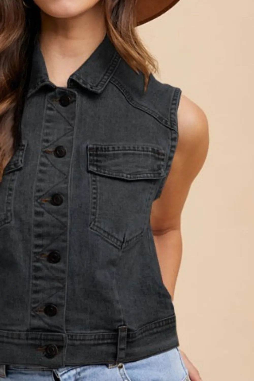 Annie Wear Collared Neck Button Down Denim Vest Trendsi 6c1ca8ee-9ea2-4a9a-9242-d41b7b0a2591-Max