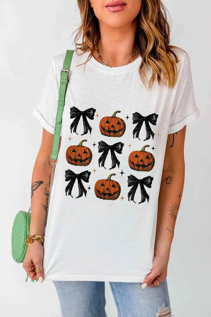 Pumpkin Round Neck Short Sleeve T-Shirt Trendsi 6c573021-2e5f-4066-9397-1b966284f4ac-Max