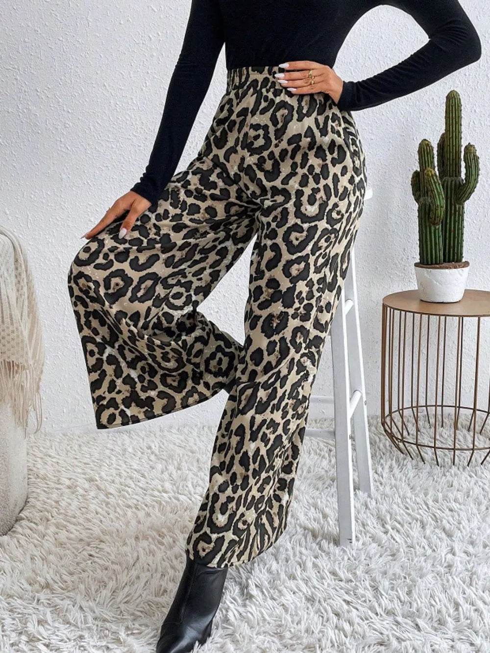 Printed Elastic Waist Wide Leg Pants Trendsi 6c798e4e-3c46-465c-a304-dec408bffedc-Max