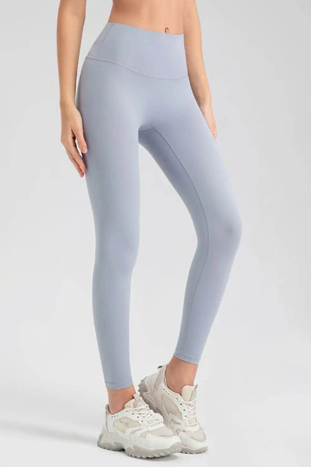 Wide Waistband Sport Leggings Cloudy Blue Trendsi 6c85a2fa1f2145a29359e655a2901a8a-Max