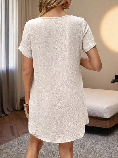 High-Low Round Neck Top and Shorts Set Trendsi 6c91170830bb4139a0811e16bb8c667f-Max-Origin
