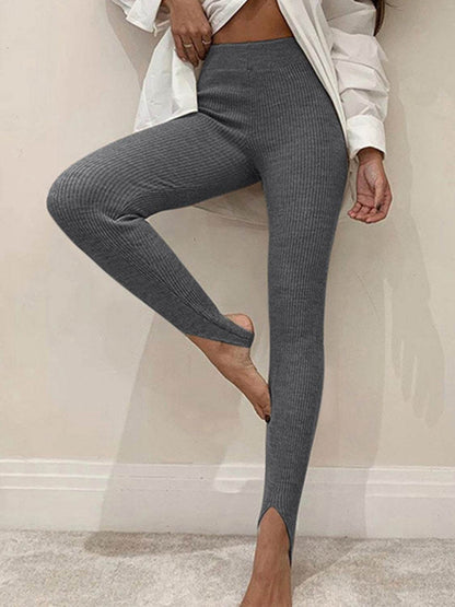 Ribbed Mid Waist Leggings Charcoal Trendsi 6c94ea5b107f4927b96f34af66be2417-Max