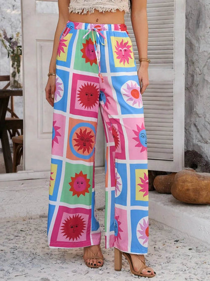 Devine Drawstring Printed Wide Leg Pants Trendsi 6ca4d117-e7fb-442b-8f63-973101e64d04-Max
