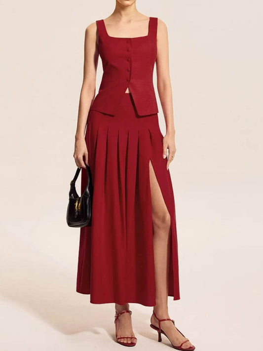 Square Neck Tank and Pleated Slit Skirt Set Trendsi 6ccc513f-c0e3-418f-bb32-b5849cdf7e95-Max-Origin