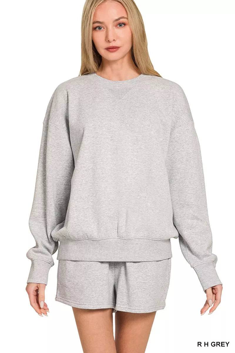 Zenana Fleece Long Sleeve Sweatshirts & Shorts Set R H GREY Trendsi 6cce8d632a754abbb1c11cedbd5afd49-Max-Origin