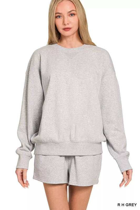 Zenana Fleece Long Sleeve Sweatshirts & Shorts Set R H GREY Trendsi 6cce8d632a754abbb1c11cedbd5afd49-Max-Origin