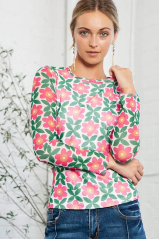 Floral Round Neck Long Sleeve Top Multicolor Trendsi 6cf714e1e4e24db0aed2f7089735e5a9-Max